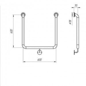 Поручень  настенный П-образный