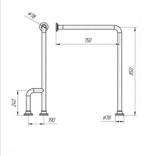 Поручень пол-стена Г-образный